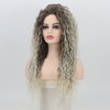 Fencca Long Curly Wigs for Women Ash Blonde Curly Synthetic