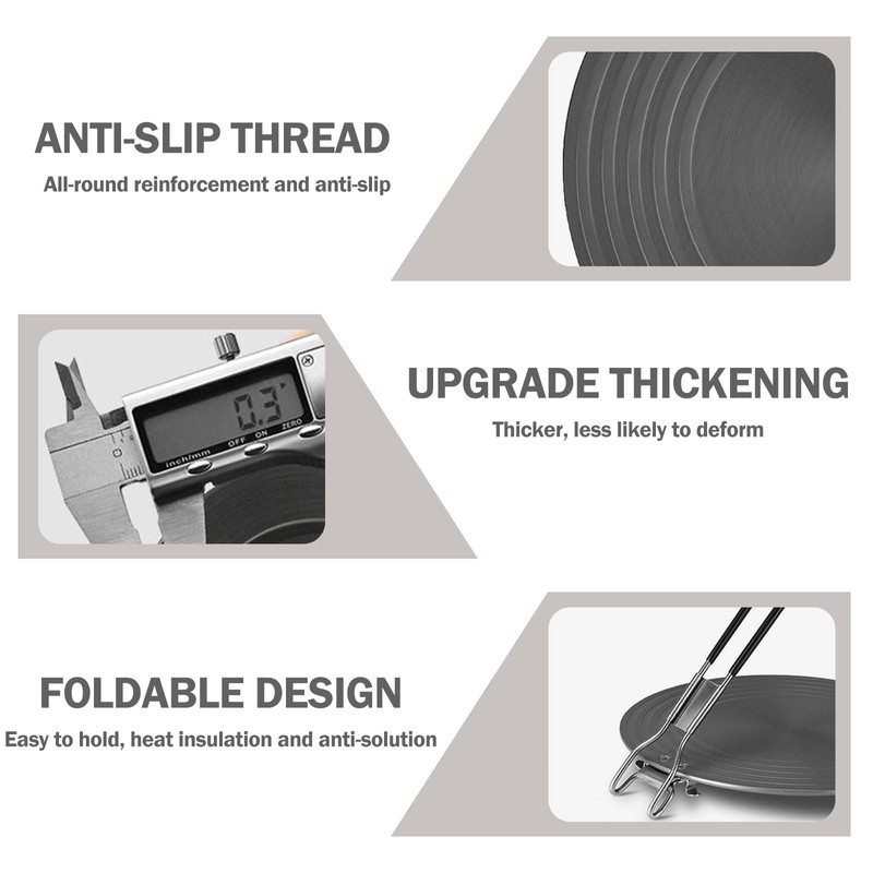 Bcuuozeeing Induction Adapter Plate, Induction Adapter Plate with Foldable Handle,