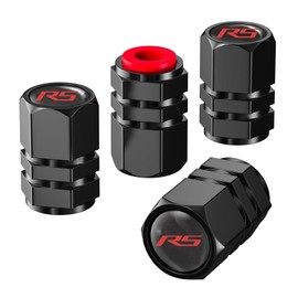 Aluminum 4pcs Tire Valve Cap Cover Set Compatible with Camaro RS Tire Valve Stem caps fiit for Camaro RS Car Accessories Decor.(Black-for-R-S)