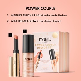 ICONIC LONDON Power Couple Gift Set | Includes Melting Touch Lip Balm (Undone) and Prep-Set-Glow (Original)