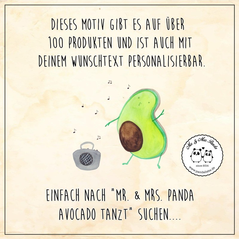 Mr. & Mrs. Panda Avocado Dances Cosmetic Bag, White, Hand