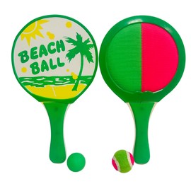 Wooden Beach Racket 34cm Double Game Double Sided with 2 Balls Wooden Beach Tennis Pool Party Racket 2 Balls Pair Racket Pool Garden