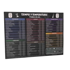 Dashos Air Fryer Magnet with Time and Temperature Chart in Spanish