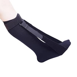OR8 Wellness Night Sock Brace Compression Sleeve, Heel Support and Arch Support for Plantar Fasciitis, Achilles Tendonitis, Runner’s Cramps, Tight Calves, Foot Care for Men and Women Black
