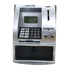Perfeclan Mini ATM Piggy Bank Money Box Electronic Money Box Small Money Box for Boys Girls Age 3 4 5 6 7 8 Years Silver