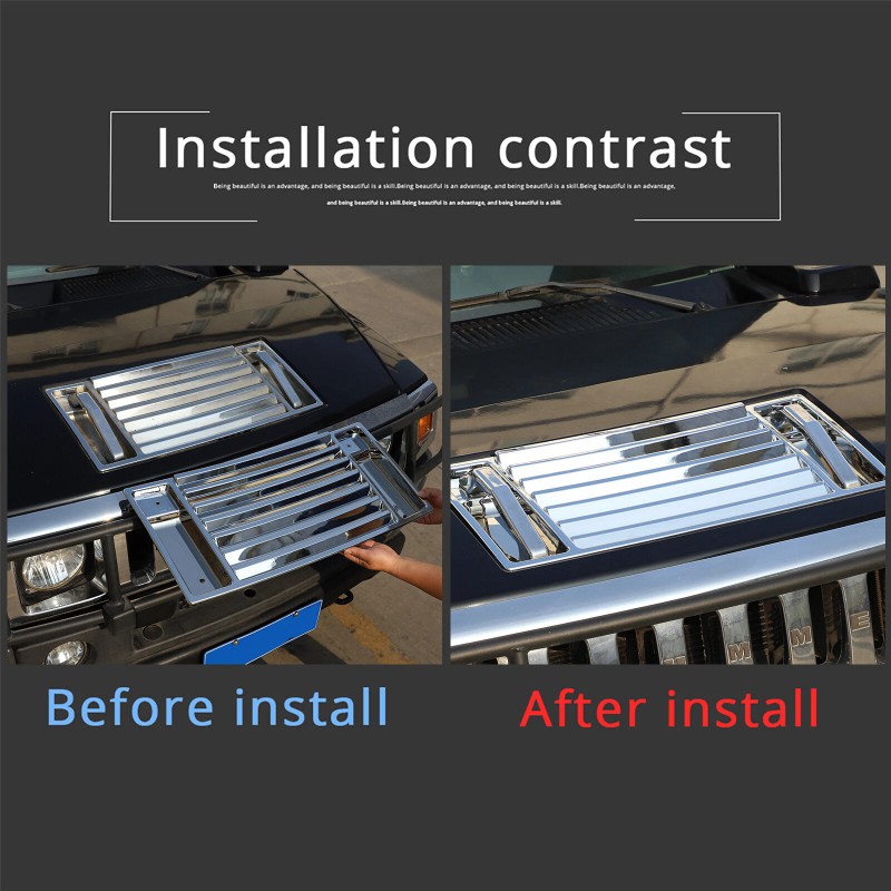 auguisy-motortrim Fit For Hummer H2 2003-09 Chrome Hood Deck Vent