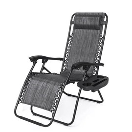 CB COZY BOX CozyBox Adjustable Zero Gravity Lounge Chair with Steel Mesh Fabric: Reclining Lawn Chair Featuring Comfort Pillow, Cup Holder Tray, and Customizable Recline Positions