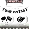 Two Fast Banner, Black Two Fast Birthday Banner Garland Racing
