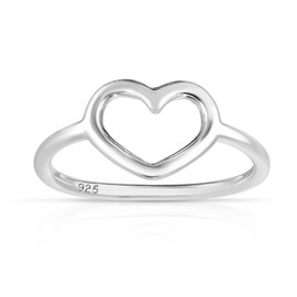 Savlano 925 Sterling Silver Heart Stackable Ring Band for Women - Made in Italy Comes With a Gift Box (6)