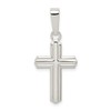 Solid 925 Sterling Silver Polished Cross Pendant (23mm Height x
