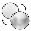 Glow Circular Collapsible Reflector with Handles (42", Silver/White)
