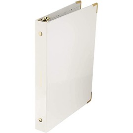 russell+hazel Patent Mini 3-Ring Binder, White, 7” x 9”