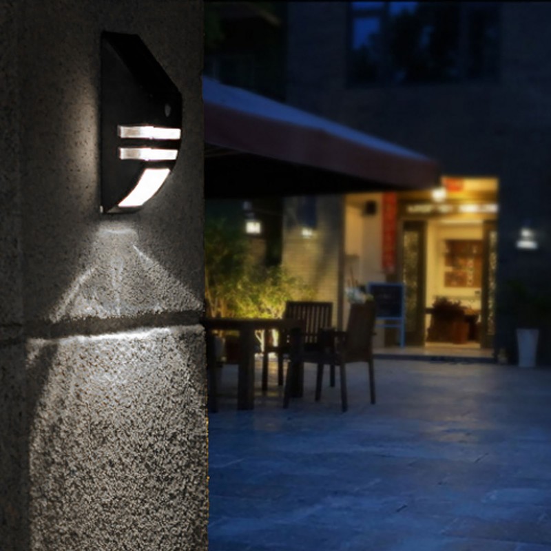 Solar Powered PIR Motion Sensor 2 LED Path Wall Light