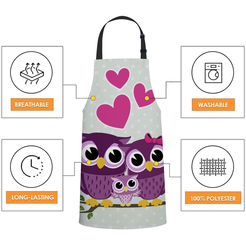 Smooffly Cute Owls Family Aprons - Cooking & Baking Aprons