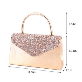 Naimo Women's Glitter Rhinestone Evening Bag Top Handle Clutch Shoulder Bag Handbag for Wedding Party Bride, champagne
