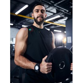 Quazia Mens 5 Pack Quick Dry Tank Tops, Moisture Wicking, Mesh Lightweight T-Shirts, Athletic Weightlifting Sleeveless,5P1,XXL