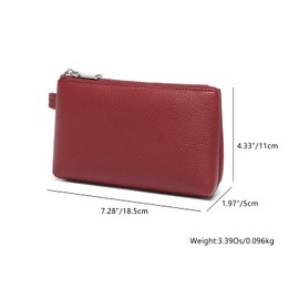 YONBEN PU Leather Makeup Simple and Convenient Handbag Small Exquisite Storage Bag, Pu/Encore Red, Simple