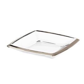 Barski - European Glass - 11" Diameter - Serving Tray - Platter - with Platinum Rim - Made in Europe