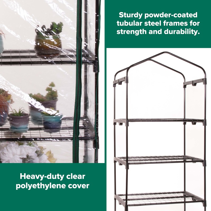 Gardman R687 4-Tier Mini Greenhouse, 27" Long x 18" Wide