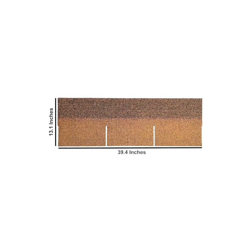 Roofing Shingles 3-Tab 39.4” by 13.1”, Tan Asphalt Shingles (8