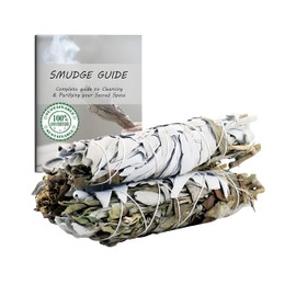 Ancientveda 4 Inch 3 Pack White Sage Mixes Smudge Sticks Bulk with Starter Guide for Cleansing, Meditation, Yoga | Sage for Cleansing House | California Sage Bundles | White Sage & Black Sage