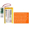 YELUFT 1pcs 3.7V 7000mAh Lithium Polymer Rechargeable Battery with Integrated