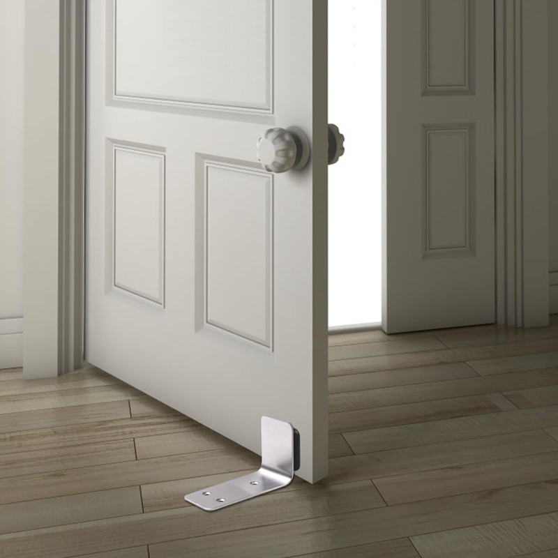 90° Stainless Steel Sliding Door Hardware Door Stop,2pcs Sliding Barn