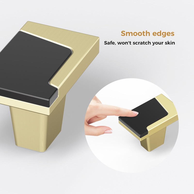 Haliwu 4 Pack Black and Gold Cabinet Knobs - 2