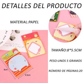 32 Pieces (640 Sheets) Animal Sticky Notes, 8 Styles Mini Cute Sticky Notes for Reminders Sticky Notes for Home, Messages Office, Student Gifts