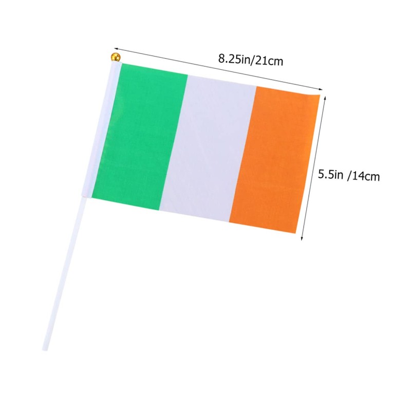Totority 20pcs Mini Ireland Handheld Flags Lightweight Tear Resistant for