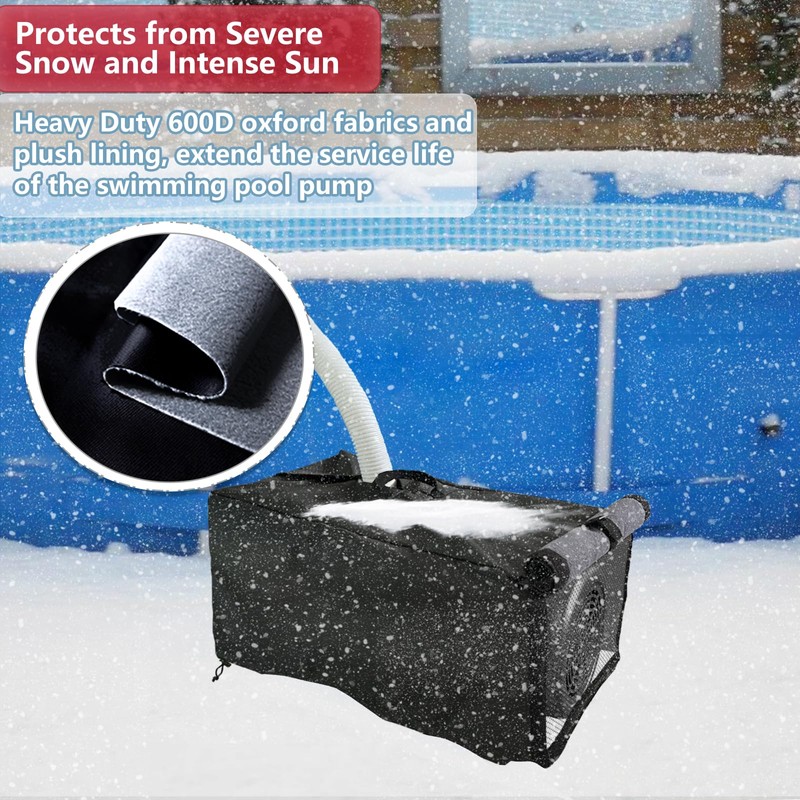 Bitubi Pool Pump Covers with Plush Lining,Heavy Duty Waterproof in/Above