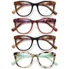 EYEURL 4 Pack Oversized Reading Glasses for Women Round Stylish