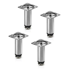 Gedotec Andy Furniture Feet, Height-Adjustable, Made of Metal, Cabinet Feet, Polished Chrome, Feet for Furniture, 100 mm, Furniture Feet, Scratch-Resistant, Dresser Feet, Cabinet Foot, Furniture Legs