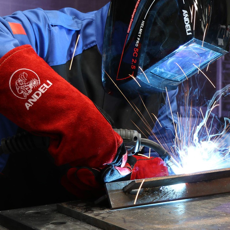 Andeli Welding Gloves, Heat Resistant Gloves, Leather, MIG Gloves, Thick