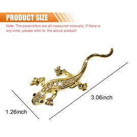 DUSCOKE Bling Gecko Emblem Car Sticker, 3D Metal Car Door Badge, Crystal Rhinestone Auto Window Bumper Decal, Universal Vehicle Exterior DIY Decoration Accessory for Truck Laptop Luggage (2Pcs Gold)