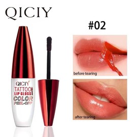QICIY 4-Color Tattoo Lip Gloss Color Peel-Off Long-lasting Moisturizing Hydrating Lipstick for Normal Skin Radiant Finish 50g:_02#