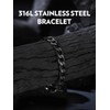 Bandmax Cuban Link Bracelet, Stainless Steel Wrist Chain for Mens,