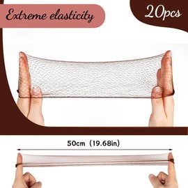 Pack of 20 Invisible Hair Nets, Bun Hair Nets, Elastic Hair Nets with 40 U-shaped Clips, Nylon Hair Nets, Reusable Hair Nets Sleeping, for Children, Girls, Women Hair Doughnut