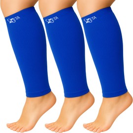 Zeta Wear 3 Pair Plus Size Calf Compression Sleeves - 15-19 mmHg Graduated Support for Men & Women | Wide Calf Fit for Swelling, Varicose Veins, Shin Splints, Travel, Nurses, Running, Recovery
