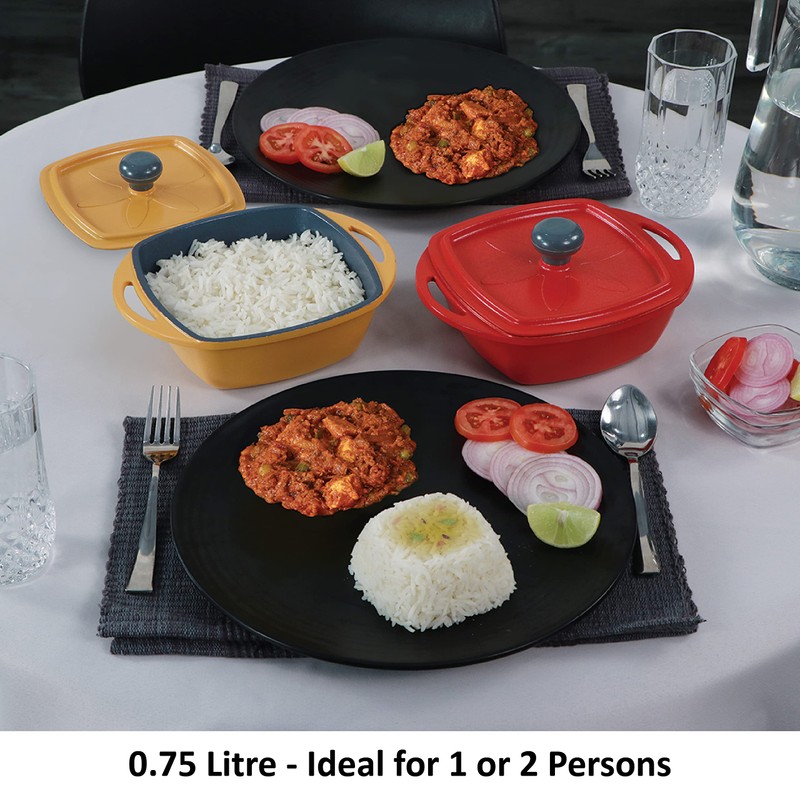 Hawkins 0.75 Litre Mini Casserole with Lid, Square Series Die-Cast