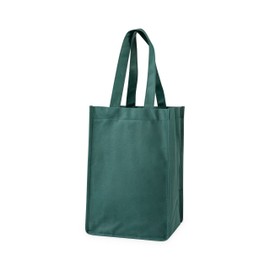 True 4 Bottle Non Woven Wine Bag, Carrying Bags for Wines, Birthday, Wedding, Housewarming, Picnic, Camping, BBQ, Dinner Party, Set of 1, Green
