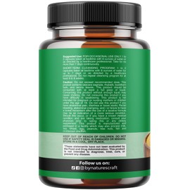 Herbal Colon Cleanse for Women & Men - 15 Day Gut Cleanse Detox for Women & Men with Senna Leaf Cascara Sagrada & Psyllium Husk for Fasting Acting Relief - 3rd Party Tested Made in The USA - 60 Count