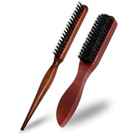 Bobihoney 2 Haarbürste mit natürlichen Wildschweinborsten, Bürste für Wildschweinhaar, gewellt, trocken oder geschädigt, reduziert Haarbruch