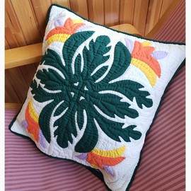 Hawaiian quilt Cushion Cover ba-doobuparadaisusutoretia, gokurakutyouka Pattern 48x48 cm