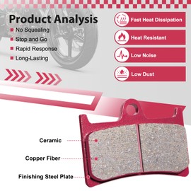 S SYUU Premium Ceramic Front Rear Brake Pads Compatible with Victory Cross Country 10-16 Cross Country Tour 12-15 -Quiet, Heat Dispassion, Comfortable Driving, All Weather FA347F FA347F FA196R