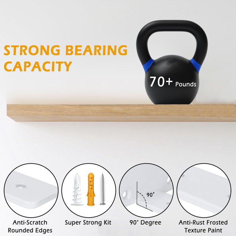 Floating Shelf Brackets, 2 Pack Heavy Duty Wall Mounted Shelf
