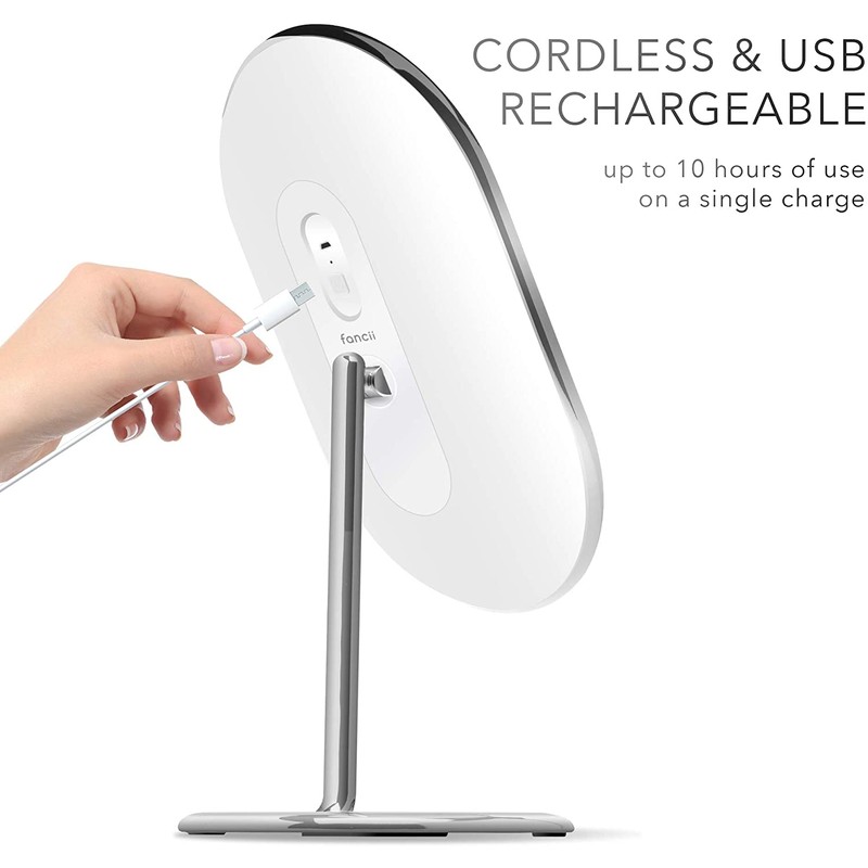 Fancii LED Lighted Vanity Makeup Mirror, Rechargeable - Cordless Illuminated