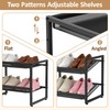 Expandable Shoe Rack, 2 Tier Adjustable Shoe Organizer with Flat