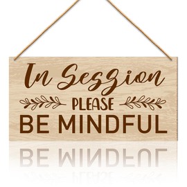 In Session Door Sign for Therapists, Do Not Disturb Door Hanger Sign for Therapist Esthetician Spa Office, Meeting in Session Wood Hanging Door Sign, Please Be Mindful