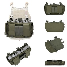 EMERSONGEAR Tactical Magazine Pouch,Mag pouch with Utility Pouch, Tactical Vest Chest Rig Bag,MF Style Gen IV Compatible Placards for Magazines (Ranger Green)